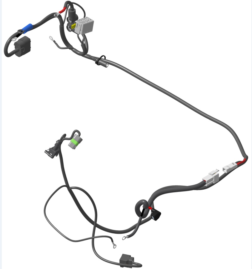 New cable harness and electrical connection to e starter